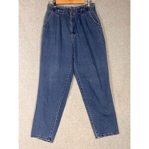 VINTAGE Dockers Pants Womens 14 Blue Jeans Denim 90's Pleated Mom Cotton USA